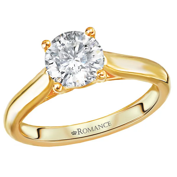 gold engagement rings with diamonds -Solitaire Semi-Mount Diamond Ring