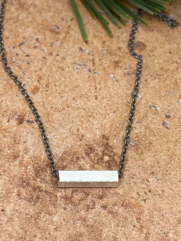 silver bar necklaces for women -Silver Bar Necklaces