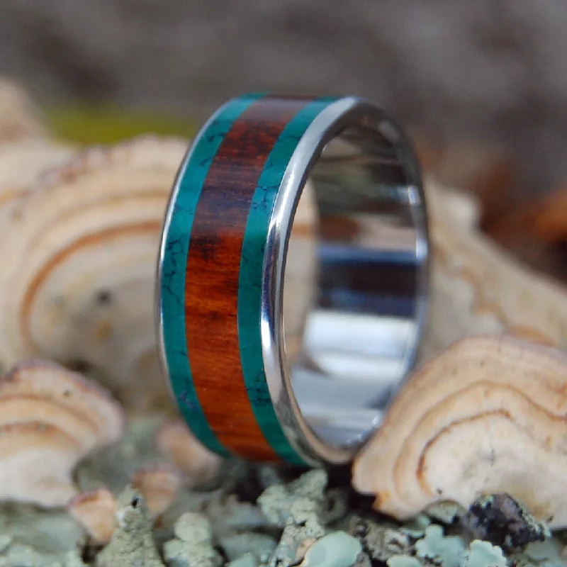 unique wedding rings -Jade Snake | Men's Snakewood, Imperial Jade & Titanium Wedding Ring