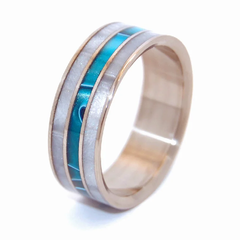 wedding rings for women -Peek Through Aquatic Blue | Men's Aquatic Blue & Titanium Wedding Ring