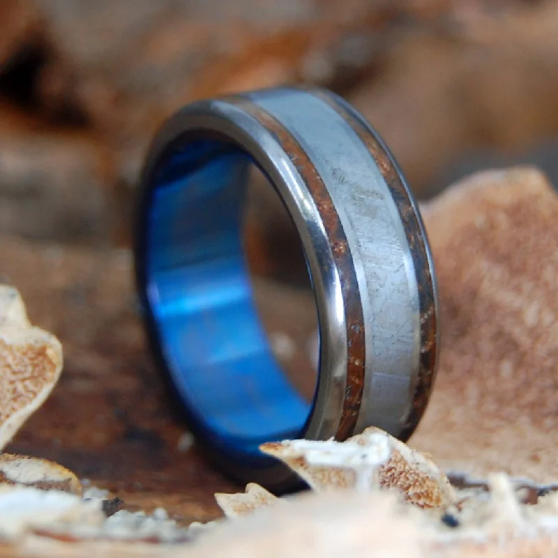 personalized rings for women -A Drink To The Moon | Men's Meteorite, Whiskey Barrel & Titanium Wedding Ring