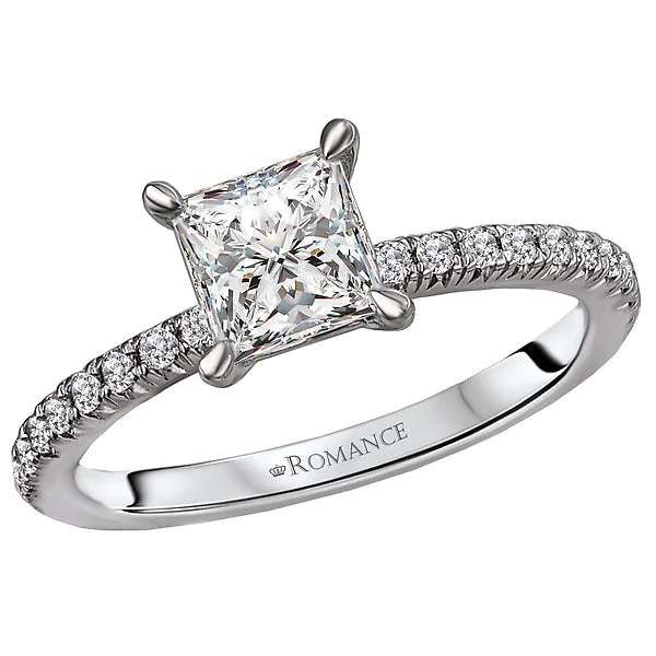 luxury platinum engagement rings -Peg Head Semi-Mount Diamond Ring