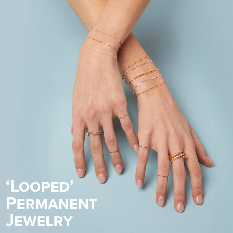 classic bangle bracelets -Looped - Permanent Jewelry at Pistachios!