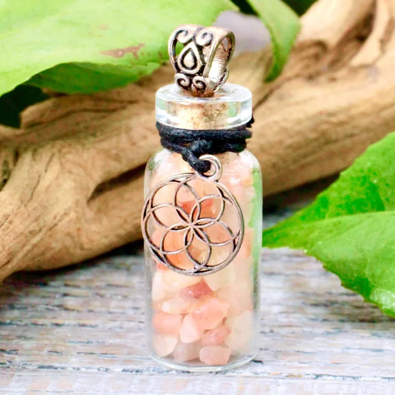 multi-strand necklaces -Sunstone Creativity Spell Jar Necklace