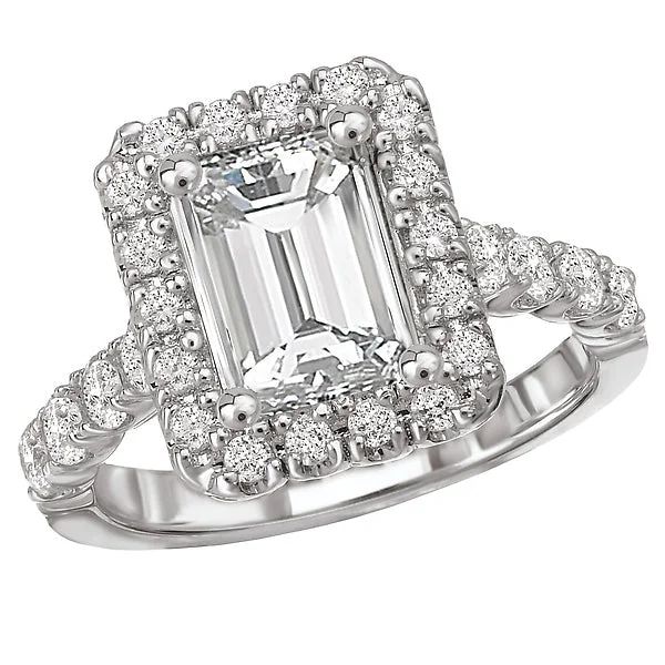 affordable gemstone engagement rings -Halo Semi-Mount Diamond Ring