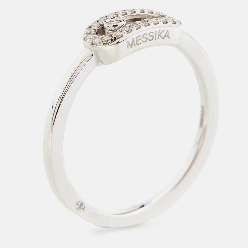 minimalist engagement rings -Messika Move Uno Diamonds 18K White Gold Ring