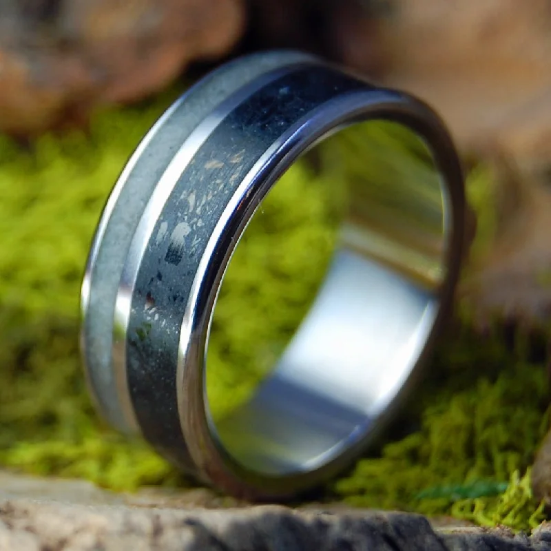 classic wedding rings -American Heart | Men's Deer Antler, Anthracite Coal & Titanium Wedding Ring