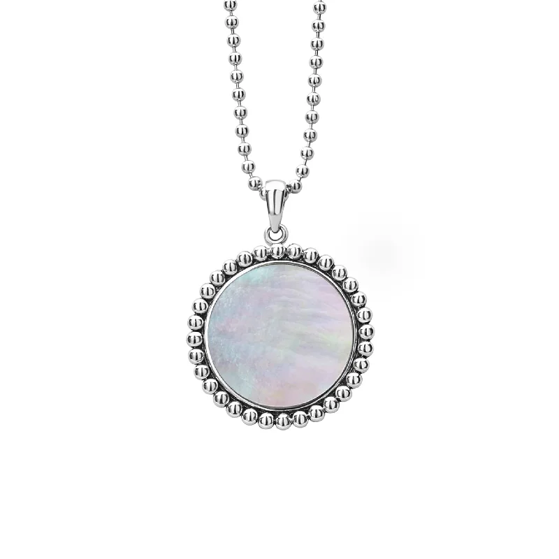 trendy necklaces for special occasions -Maya Large Mother of Pearl Circle Pendant Necklace