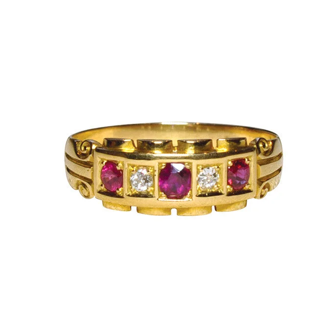 affordable bangles for women -Victorian Diamond & Ruby Ring