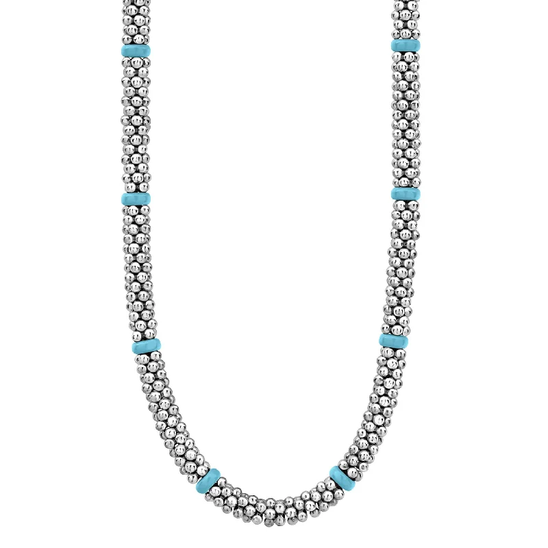 luxury diamond pendant necklaces -Blue Caviar Ceramic Single Bead Station Caviar Necklace