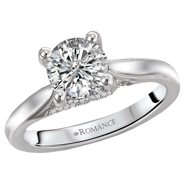 luxury platinum engagement rings -Solitaire Semi-Mount Diamond Ring