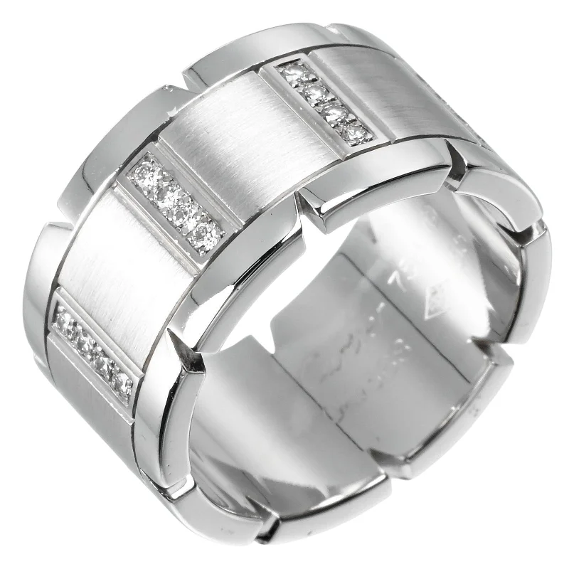 large stone engagement rings -Cartier Tank Francaise Ring K18 White Gold Diamond