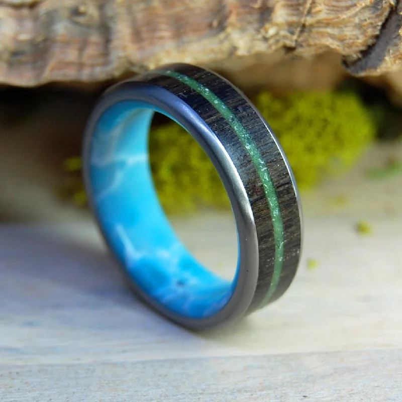 affordable engagement rings -The Shores Of Ireland | Men's Irish Bog Oak, Connemara Marble & Titanium Wedding Ring