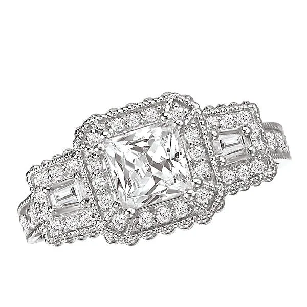 bold engagement rings with diamonds -Halo Semi-Mount Diamond Ring