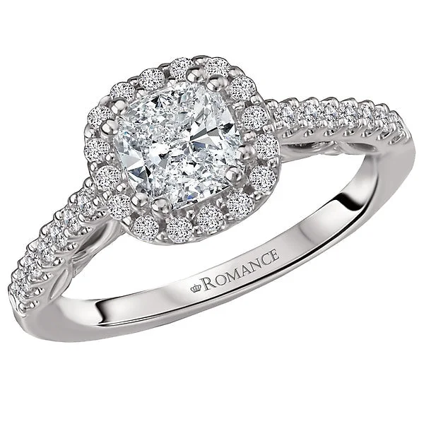 oval diamond engagement rings -Halo Semi-Mount Diamond Ring