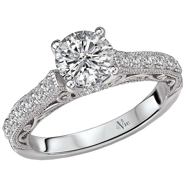 affordable halo engagement rings -Peg Head Semi-Mount Diamond Ring