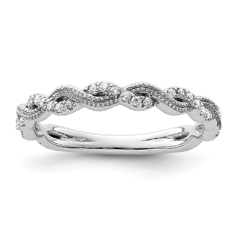 engagement rings with matching bands -14k White Gold Lab Grown Diamond Wedding Band Ring 0.16Ct Clarity- VS Color- G-H