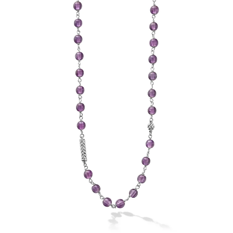 best necklaces for women’s wardrobe -Caviar Icon Long Amethyst Beaded Necklace