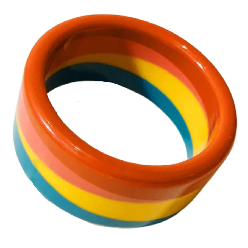 stylish tennis bangles -Somewhere- the Rainbow Striped Acrylic Bangle Bracelet 6 Colors