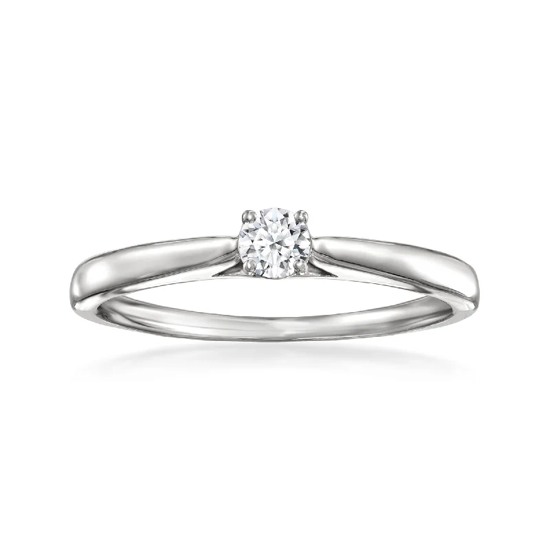 women’s wedding and engagement rings -Ross-Simons Lab-Grown Diamond Solitaire Ring in Sterling Silver