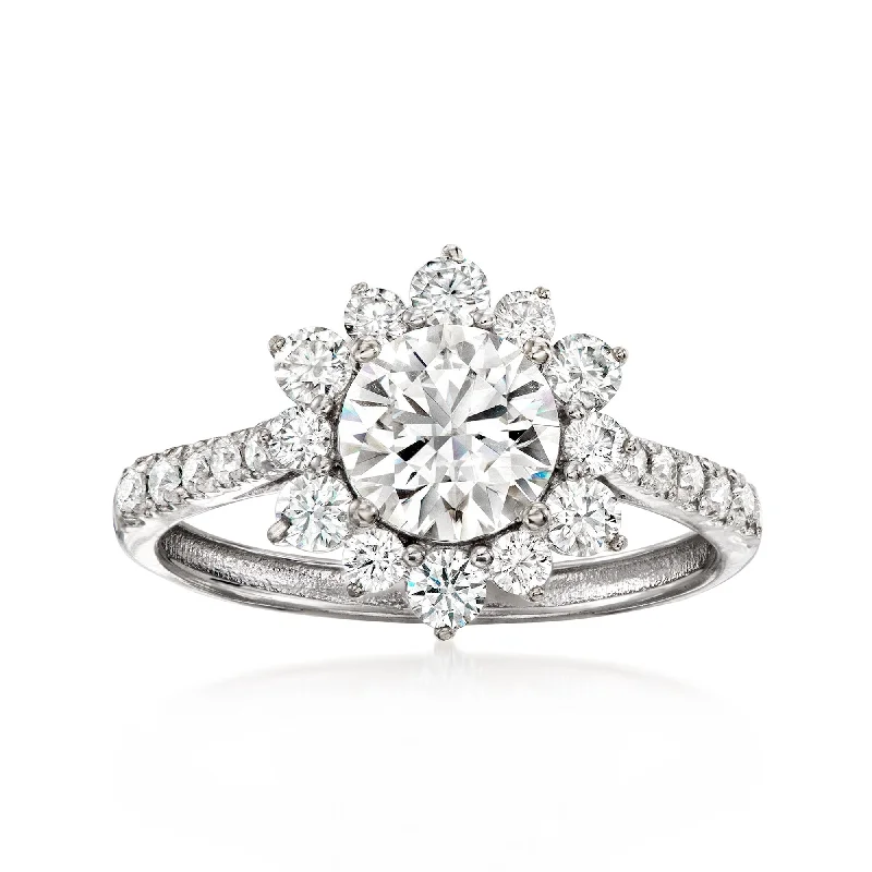 timeless diamond engagement rings -Ross-Simons Moissanite Ring in Sterling Silver