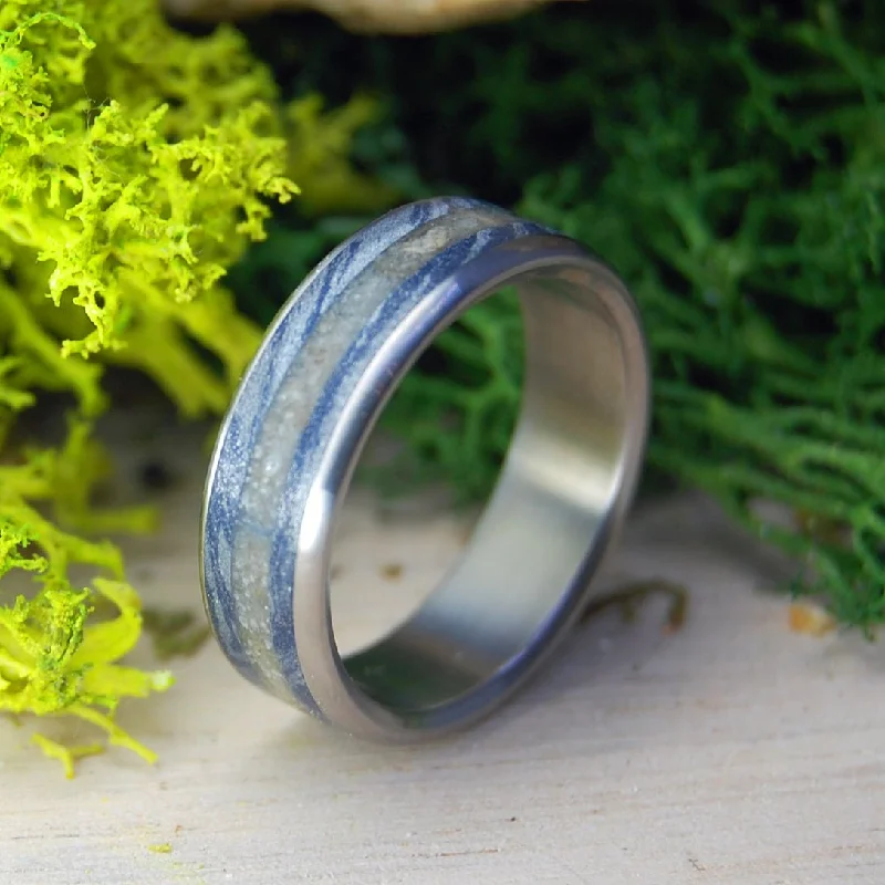 gold rings for women -The Sea Around Us | Men's Beach Sand & Titanium Wedding Ring