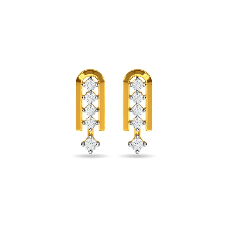 silver stud earrings -Lois Earring