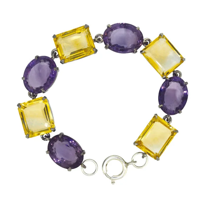 bohemian style bangles -Citrine & Amethyst Bracelet