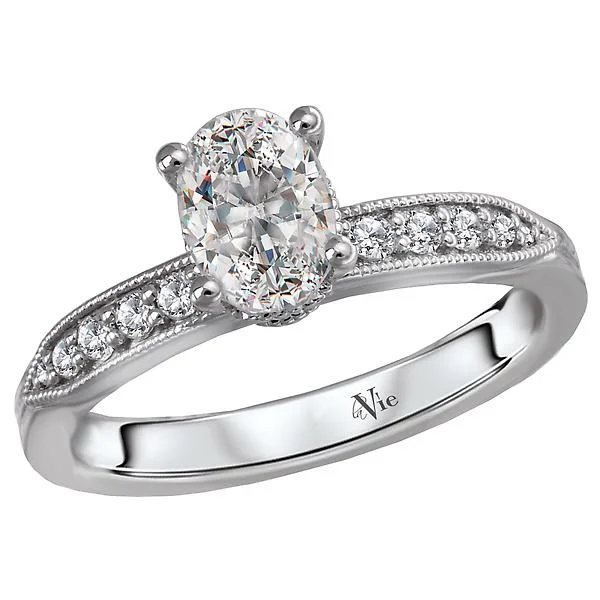 trendy round-cut engagement rings -Classic Semi-Mount Diamond Ring