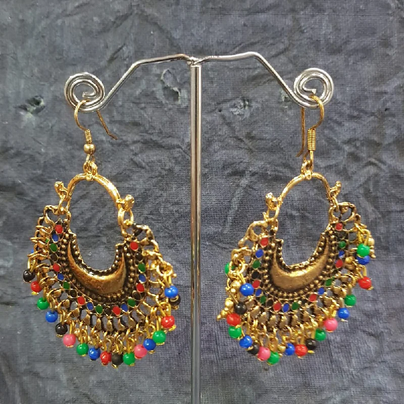 luxury statement earrings -Shreeji Gold Plated Pearl Dangler Earrings