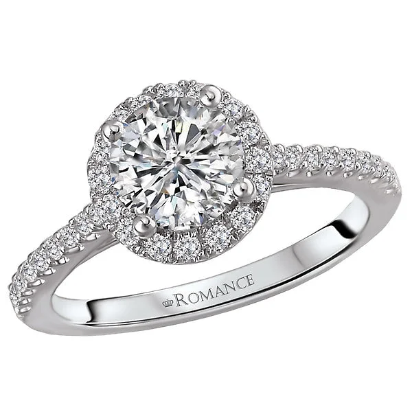 cushion-cut diamond engagement rings -Halo Semi-Mount Diamond Ring