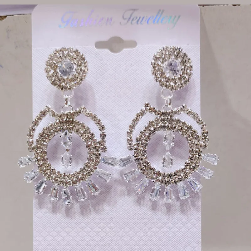 pearl earrings for women -Tip Top Jewellers Crystal And Austrian Stone Dangler Earrings