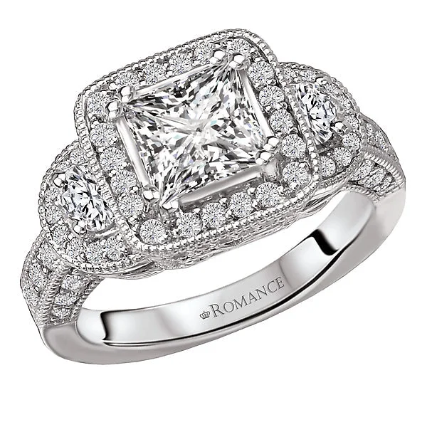 trendy engagement rings -Semi-Mount Diamond Ring