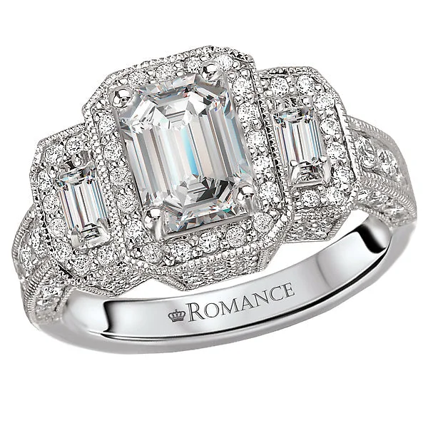 classic engagement rings -Halo Semi-Mount Diamond Ring