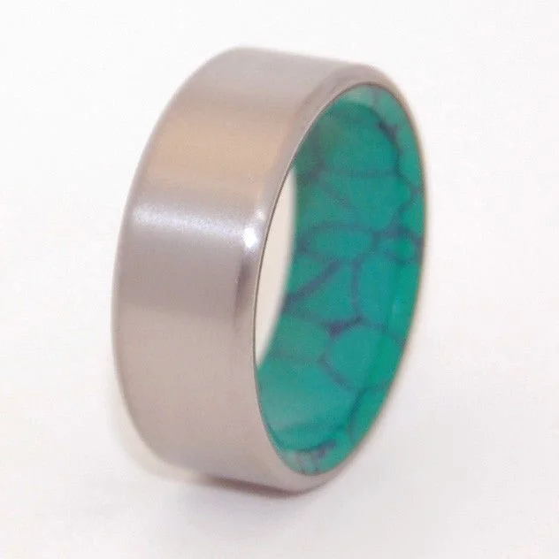 unique engagement ring designs -Webbed Malachite Steady Desire | Men's Malachite & Titanium Wedding Ring