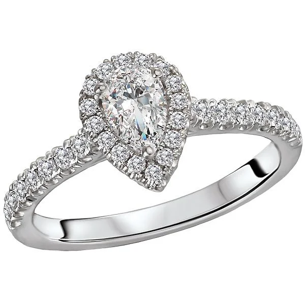 cushion-cut diamond engagement rings -Halo Diamond Semi-Mount Engagement Ring