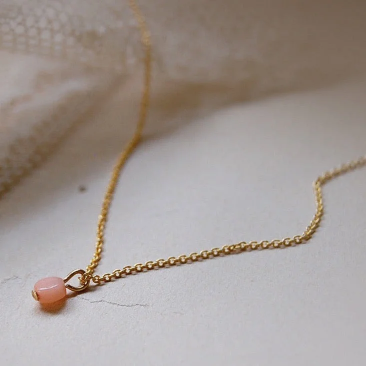 personalized necklaces for her -mini coral necklace | 24k gold-plated