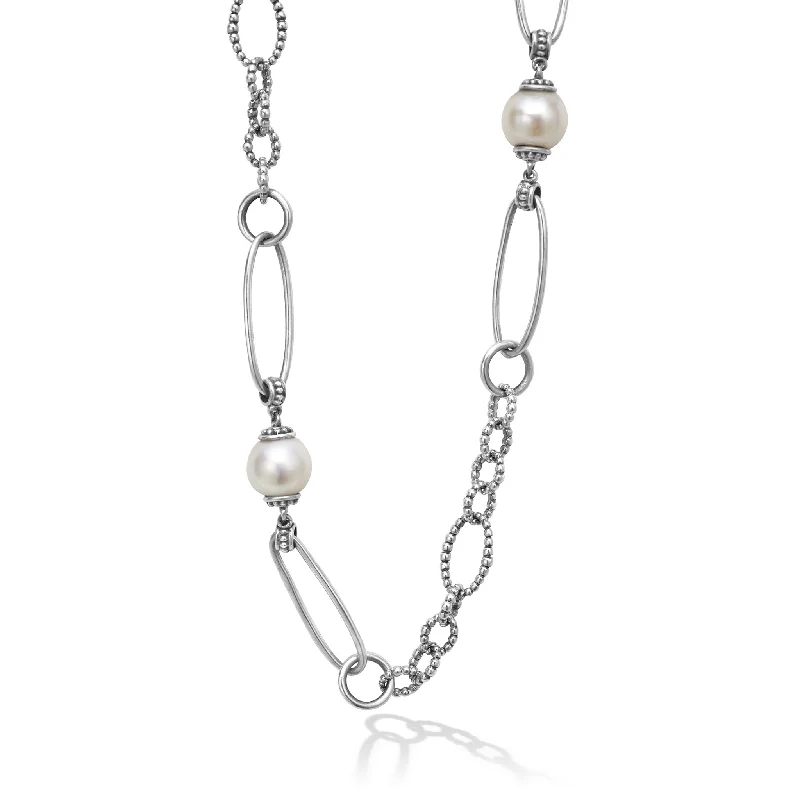 women’s necklace jewelry -Luna Pearl Link Necklace