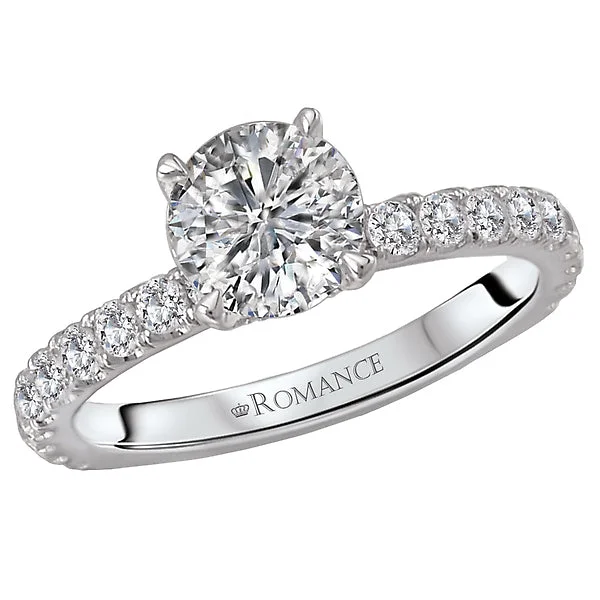 engagement rings with halo settings -Peg Head Semi-Mount Diamond Ring