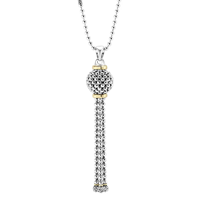 women necklace -Signature Caviar Tassel Pendant Necklace