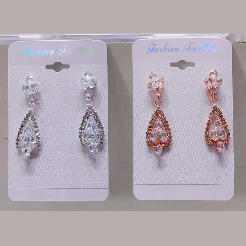 diamond earrings for women -Tip Top Jewellers Crystal And Austrian Stone Dangler Earrings