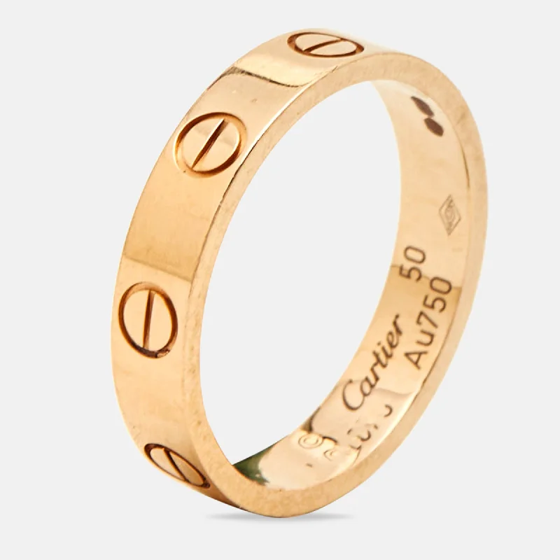 budget-friendly engagement rings -Cartier Love 18K Rose Gold Wedding Band Ring