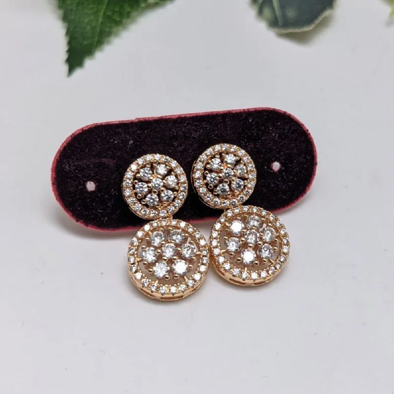 luxurious ruby earrings -Aamrapali  Gold  Plated  American  Diamond  Dangler  Earrings