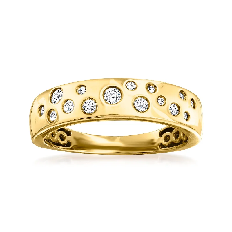 minimalist engagement rings -Ross-Simons Diamond Bezel-Set Ring in 14kt Yellow Gold