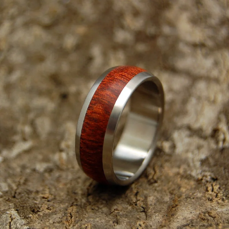 wedding rings for brides -Every Drop Of Blood | Men's Bloodwood & Titanium Domed Wedding Ring