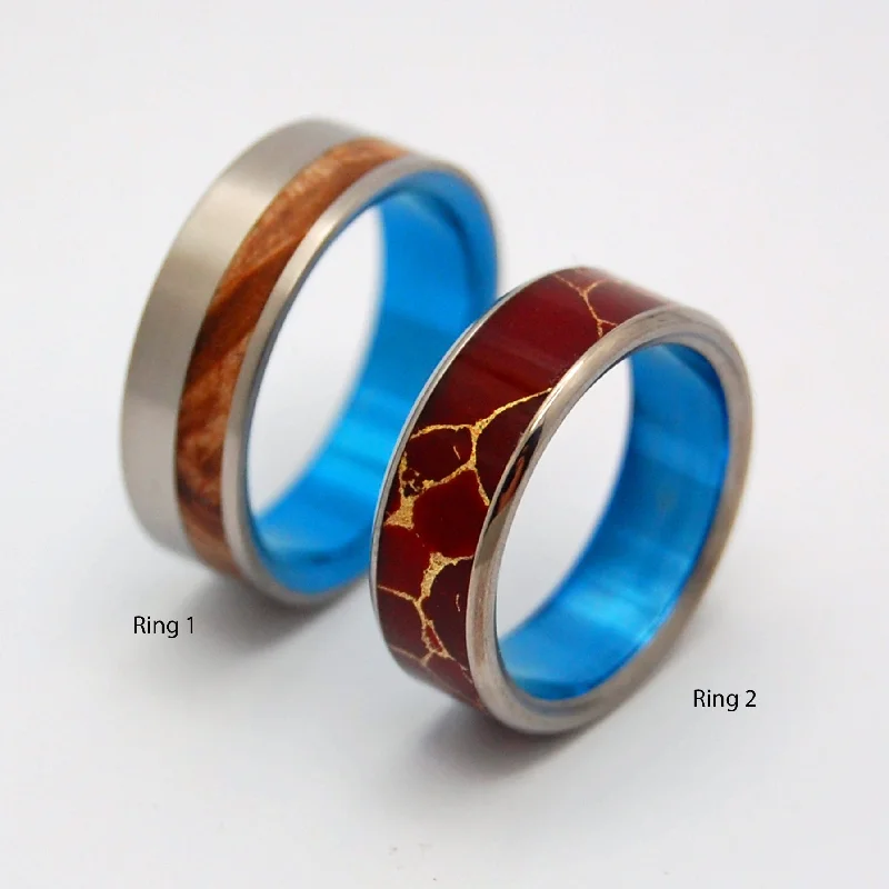 beautiful diamond rings -Blue Faun Endurance | Red Jasper Stone, Wood & Titanium - Unique Wedding Ring - Women's Wedding Ring