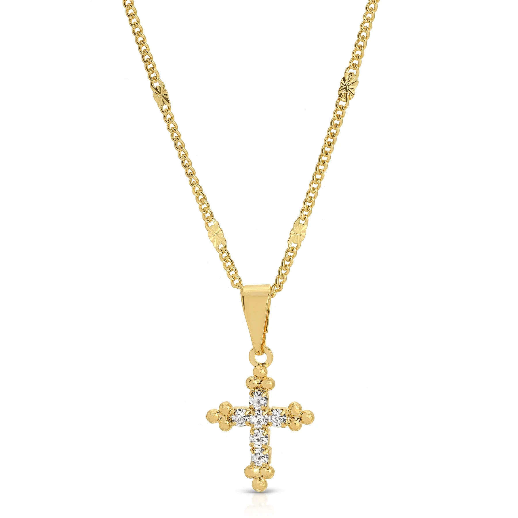 simple yet elegant necklaces -Bali Cross Pendant Necklace in Gold