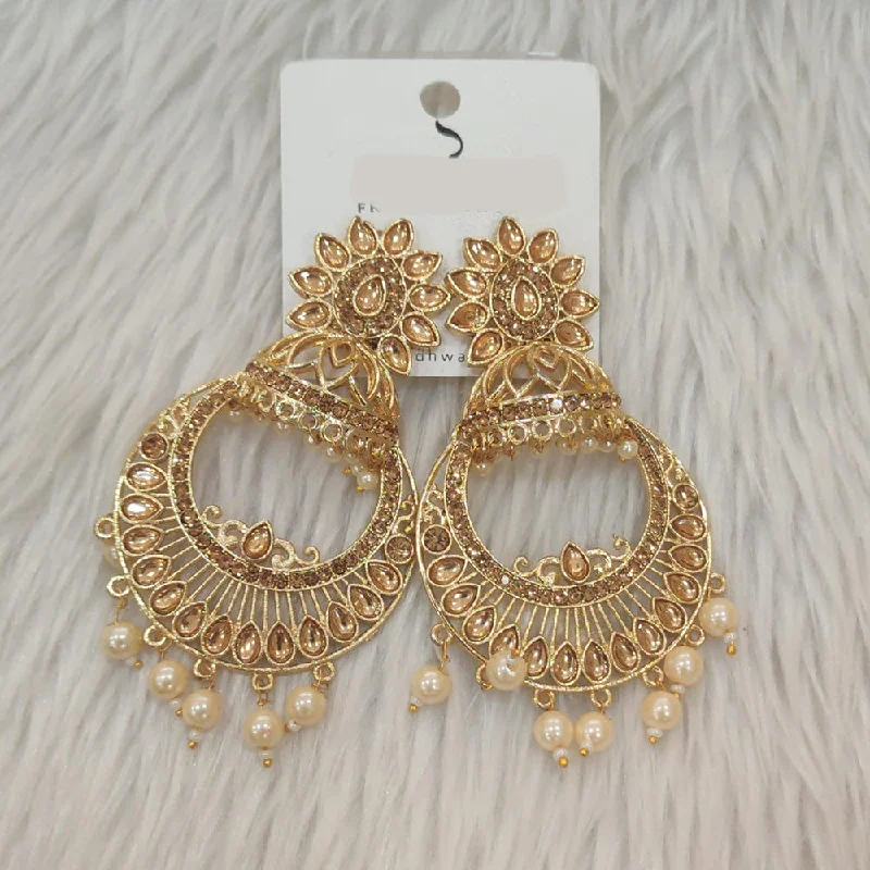 fashion earrings for special occasions -Dhwani Gold Plated Austrian Stone Dangler Earrings