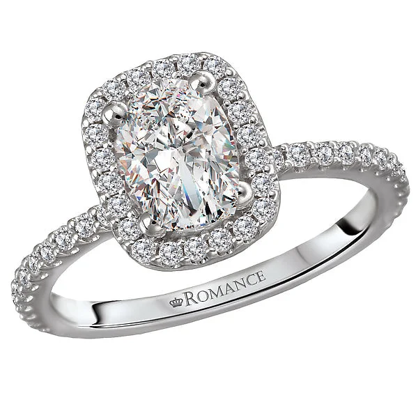 engagement rings with matching wedding bands -Halo Semi-Mount Diamond Ring