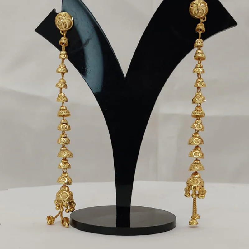 luxurious ruby earrings -Pari Art Jewellery Gold Forming Dangler Earrings